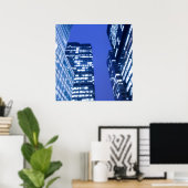 オフィスの建物・ウィンドウの焦点を外した上向き表示 ポスター (ホームオフィス)