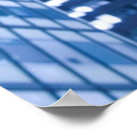 オフィスの建物・ウィンドウの焦点を外した上向き表示 ポスター (角)