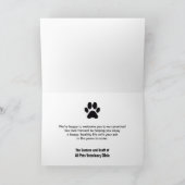 オフィスの愛犬と愛猫のグリーティングカードへようこそ カード (内部)
