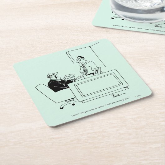 オフィスの責任 スクエアペーパーコースター (アングル)