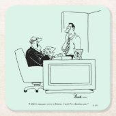 オフィスの責任 スクエアペーパーコースター (正面)