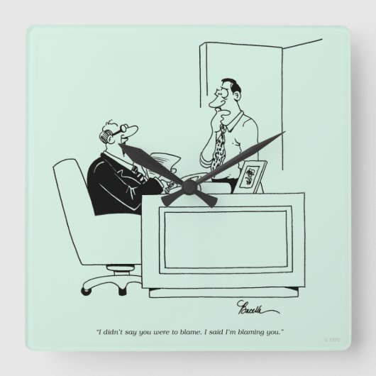 オフィスの責任 スクエア壁時計 (正面)