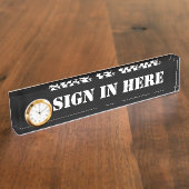 オフィスは机のプレートにここに""署名します デスクネームプレート (側面)