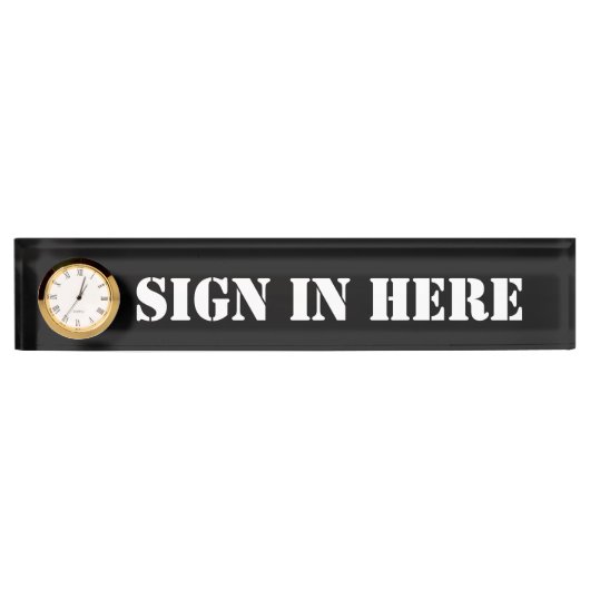 オフィスは机のプレートにここに""署名します デスクネームプレート (正面)