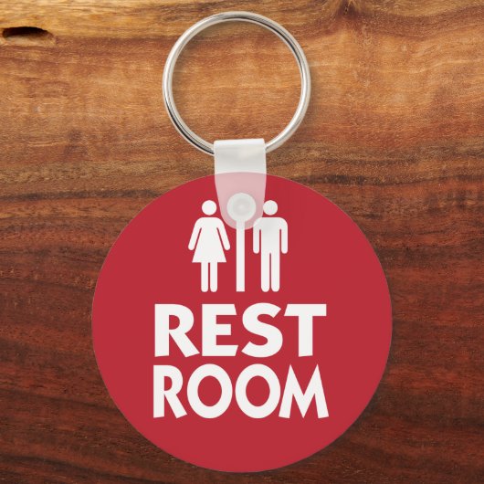 オフィスまたはビジネス用のトイレ鍵 キーホルダー (正面)