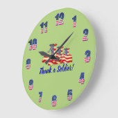 オフィスまたはホーム感謝していの「兵士」 ラージ壁時計 (傾斜)