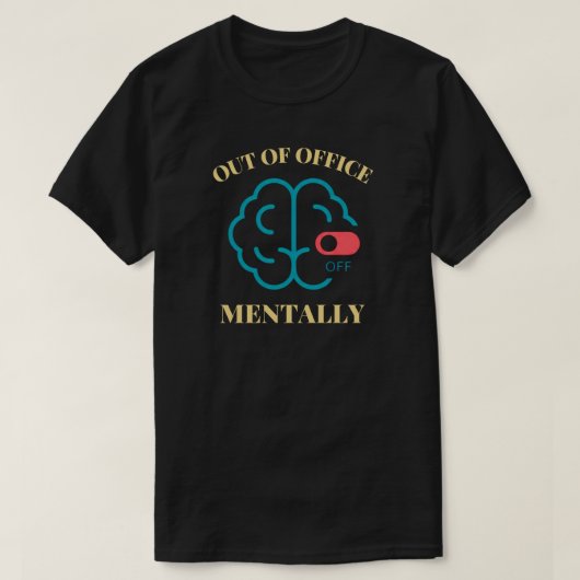 オフィスを精神的に脱出 メンタルバーンアウト啓発 Tシャツ (デザイン正面)