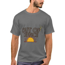 オフィスを離れて バケーション リトロ サンセット Tシャツ