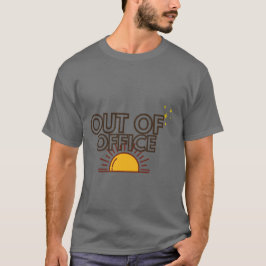 オフィスを離れて バケーション リトロ サンセット Tシャツ