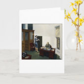 オフィスアットナイト – エドワードホッパー カード (黄色い花)