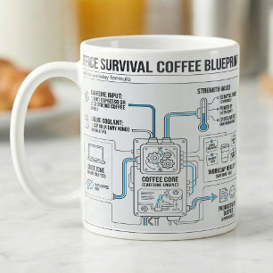 オフィスサバイバルコーヒー設計図、職場の同僚へ コーヒーマグカップ
