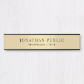 オフィススクーカスタムルエレガントブラック&金ゴールドロン サインプレート (正面)