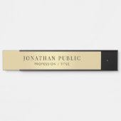 オフィススクーカスタムルエレガントブラック&金ゴールドロン サインプレート (正面)