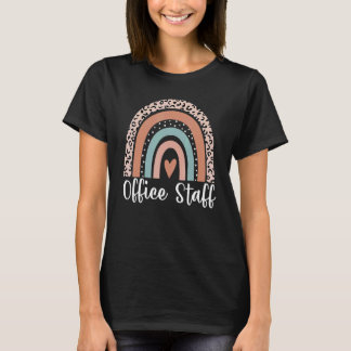 オフィススタッフレインボーヒョウ管理アシスタントスクア Tシャツ
