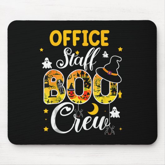 オフィススタッフBooクルー面白いハロウィーンのマッチングCos マウスパッド (正面)