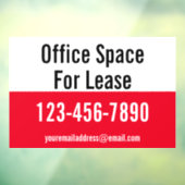 オフィススペース募集中の電話番号 赤と白 ウィンドウサイン (シート3)