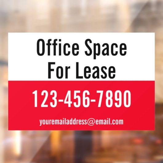 オフィススペース募集中の電話番号 赤と白 ウィンドウサイン (シート2)