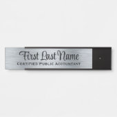 オフィスドアシンボルや象徴シンプルモダンフェイクシルバーサイン サインプレート (正面)