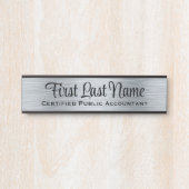 オフィスドアシンボルや象徴シンプルモダンフェイクシルバーサイン サインプレート (正面)