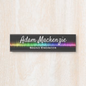 オフィスドアシンボルや象徴レインボーブラックネームプレート標識 サインプレート (正面)