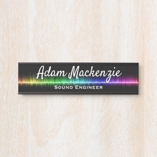 オフィスドアシンボルや象徴レインボーブラックネームプレート標識 サインプレート (正面)