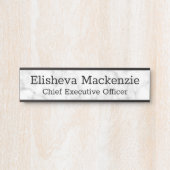 オフィスドア ネームプレート看板 - グレーマーブル サインプレート (正面)