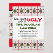 オフィスホリデーセーターワークパーティー 招待状 (正面/裏面)