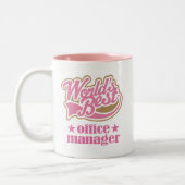 オフィスマネージャーのギフト(世界のベスト) ツートーンマグカップ (左)