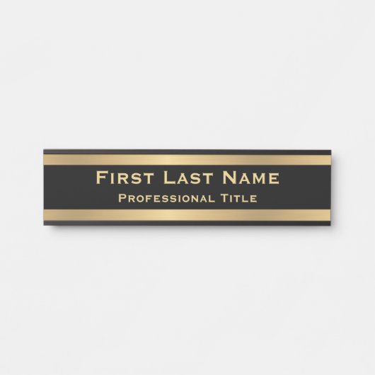 オフィスモダンドアの看板シンボルや象徴金ゴールドメタリックルック サインプレート (正面)