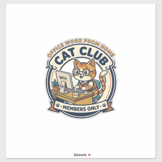 オフィス在宅猫ネコ好きギフト - オフィス シール (シート)