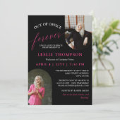 オフィス外のCerise 2の写真リタイアメントパーティー 招待状 (スタンド正面)