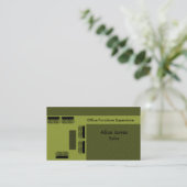オフィス家具ビジネスカード、オリーブグリーン 名刺 (スタンド正面)