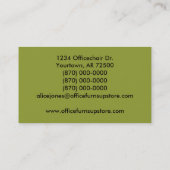 オフィス家具ビジネスカード、オリーブグリーン 名刺 (裏面)
