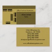 オフィス家具ビジネスカード、ベージュ 名刺 (正面/裏面)