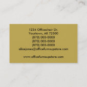 オフィス家具ビジネスカード、ベージュ 名刺 (裏面)