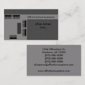 オフィス家具名刺、グレー 名刺 (正面/裏面)