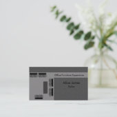 オフィス家具名刺、グレー 名刺 (スタンド正面)
