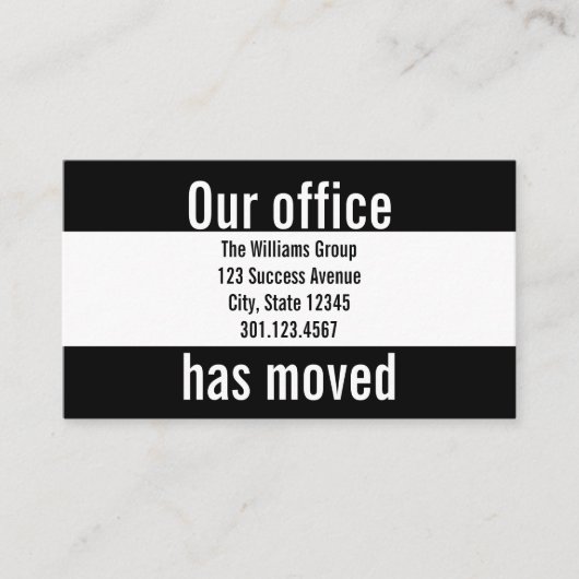 オフィス引っ越し案内 エンクロージャーカード (正面)