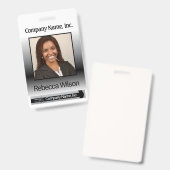 オフィス従業員の写真バッジ-黒 バッジ (表裏)