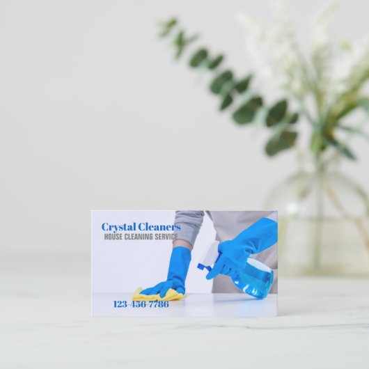 オフィス清掃メイドサービスハウスキーピング 名刺 (スタンド正面)