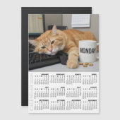 オフィス猫冷蔵庫カレンダー2026、月曜日のモチベーション (正面/裏面)