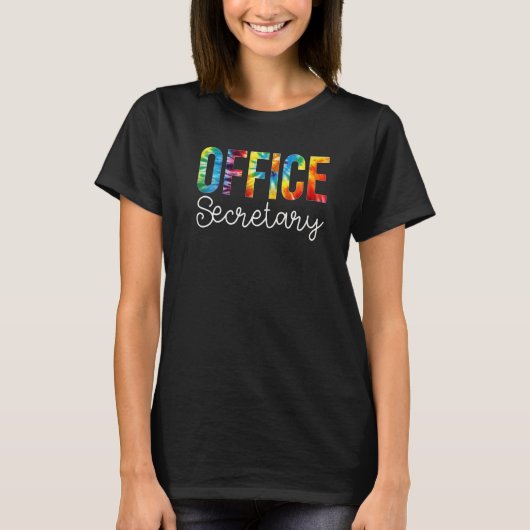 オフィス秘書絞り染め感謝の日に戻る Tシャツ (正面)