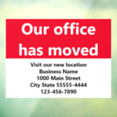 オフィス移転のお知らせ 赤い窓用シール ウィンドウサイン (シート3)
