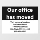 オフィス移転のお知らせ 黒のステッカー ウィンドウサイン (シート)