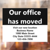 オフィス移転のお知らせ 黒のステッカー ウィンドウサイン (シート2)