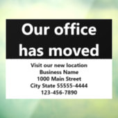 オフィス移転のお知らせ 黒のステッカー ウィンドウサイン (シート3)