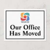 オフィス移転カスタムビジネスロゴ ポストカード (正面)