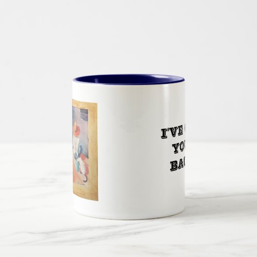 、オフィス襲って下さい"私があなたの背部"スローガンを持っている ツートーンマグカップ (中央)