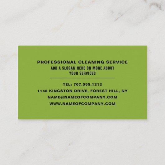 オフィス設定、クリーニングサービス 名刺 (裏面)