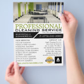 オフィス設定、クリーニングサー広告ビス チラシ (手)